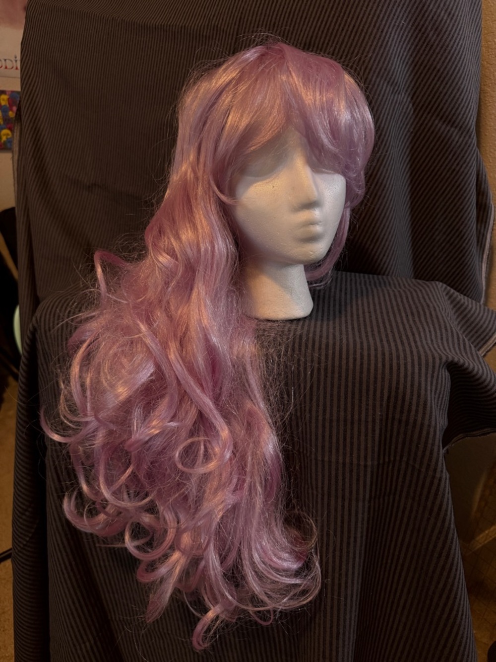 Lavender Long Wavy Women's Wig - Unbranded